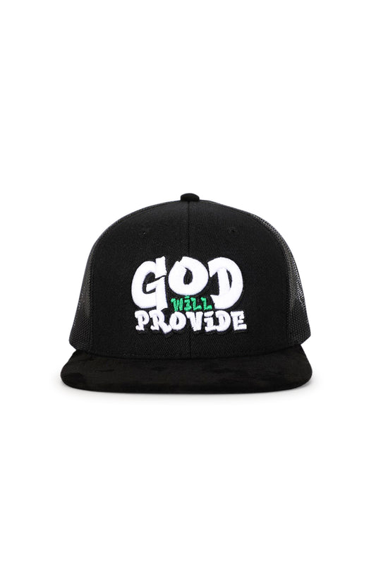 God Will Provide Blessed Green Trucker Cap