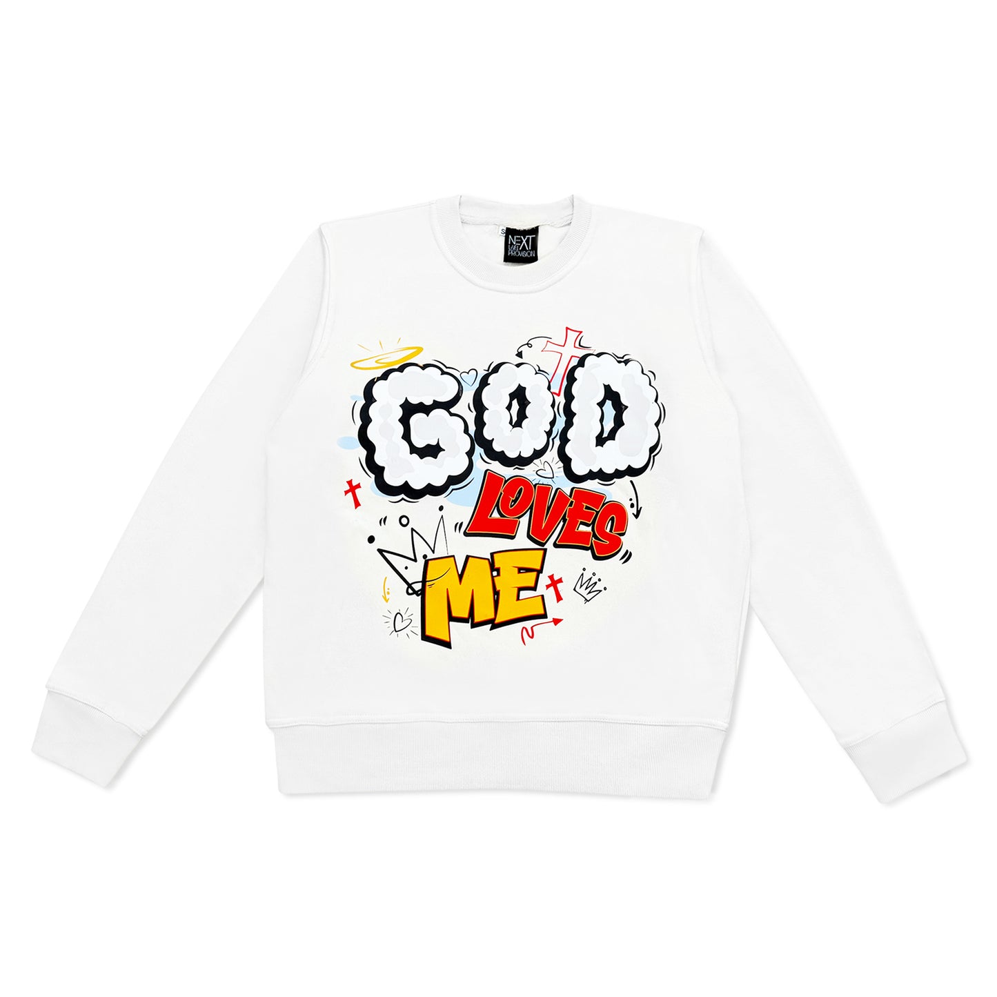 Cream God Loves Me Sweatshirt