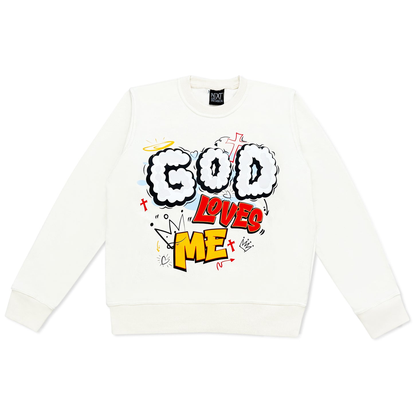 Cream God Loves Me Sweatshirt