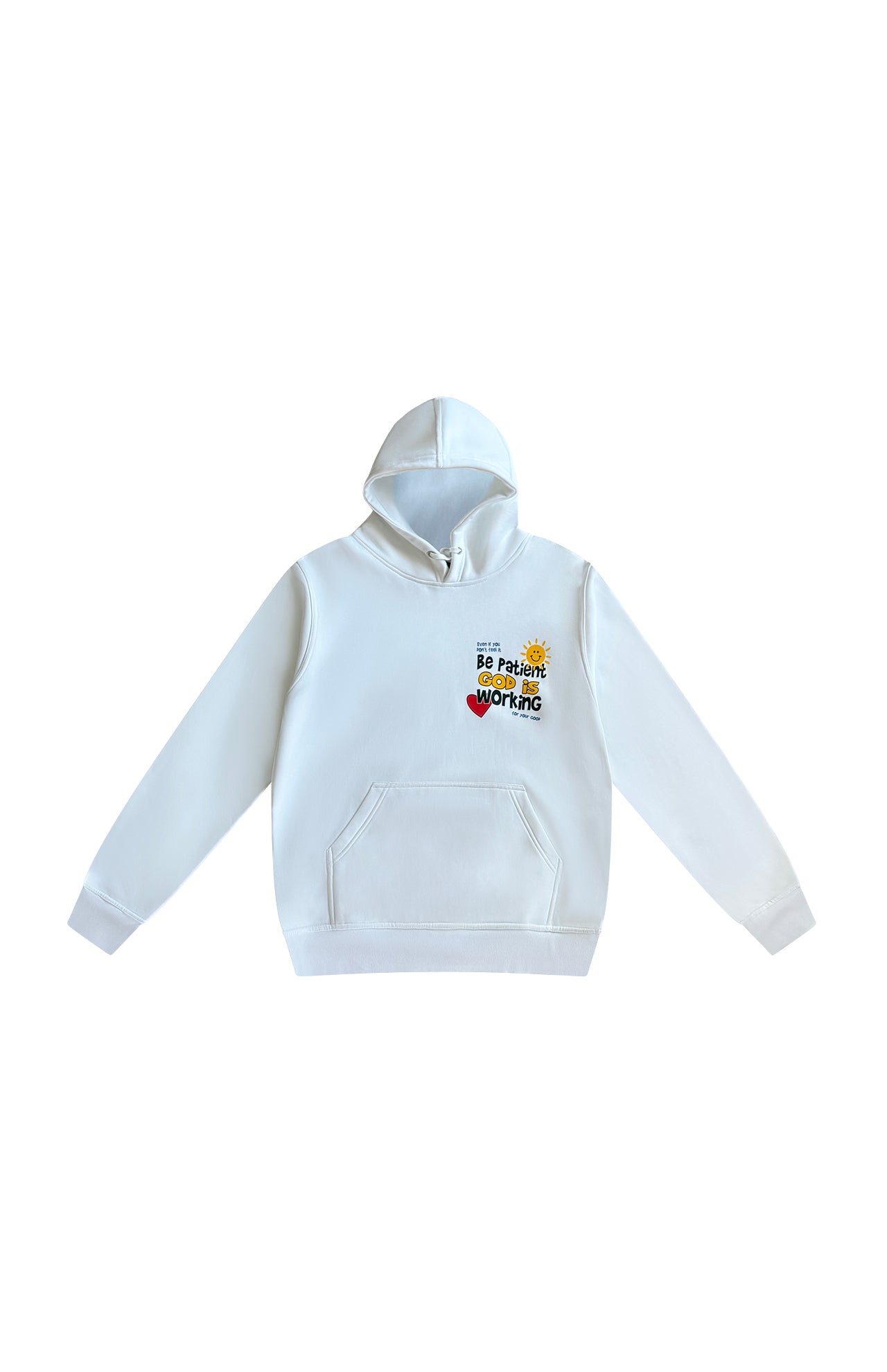 Be Patient God is Working Hoodie- White