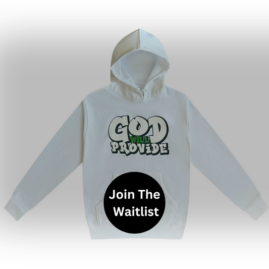 White God Will Provide Hoodie Green Letters